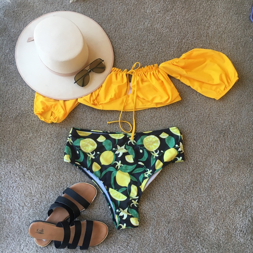 Lemon and yellow bikini